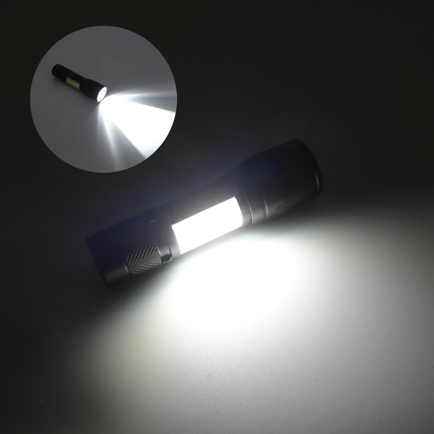 Led Flashlight Rechargeable Usb Mini Torch Ultra Brightest Zoom Flash Light Handheld Pocket Compact Portable Tiny Lamp With Cob Side Lantern High Power Tactical Travel Emergency Flashlights - LootFaat