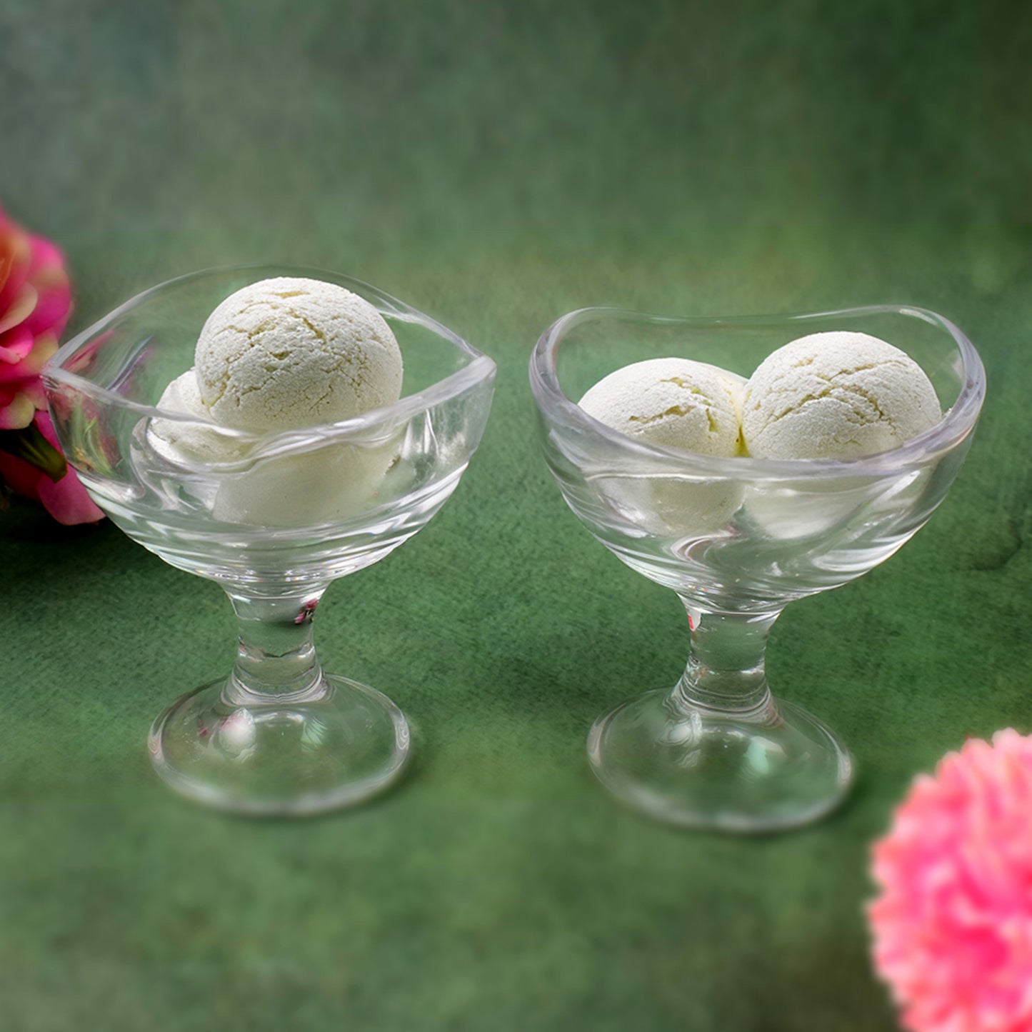 Glass Footed Dessert Bowl Ice Cream Cup (2 Pcs Set) - LootFaat