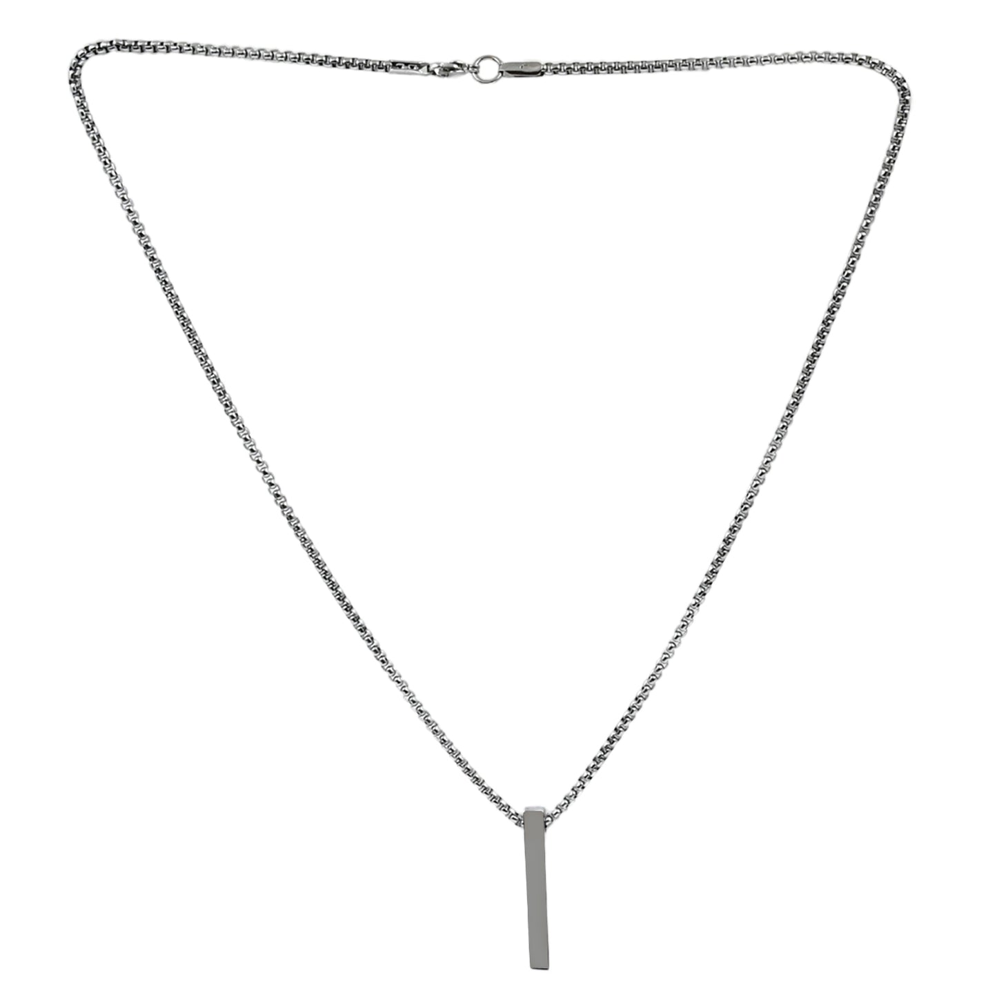 Stainless Steel Plain Stick Shape Locket With Chain (1 Pc) - LootFaat
