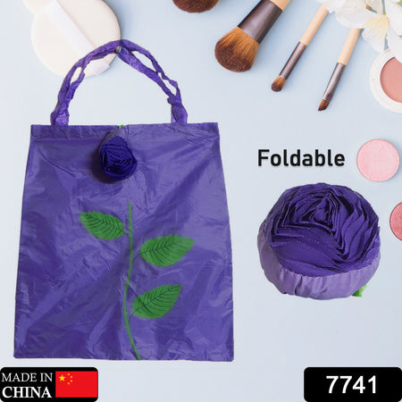 Foldable Bag Cute Rose Shape Cover Reusable Bag Naylon Bag Nylon Shopping Carry Bags Large Reusable Foldable Bag Eco Friendly Shopping Folds To Pocket Size Tote Grocery Shoulder Handbag Travel Bag (1pc) - LootFaat
