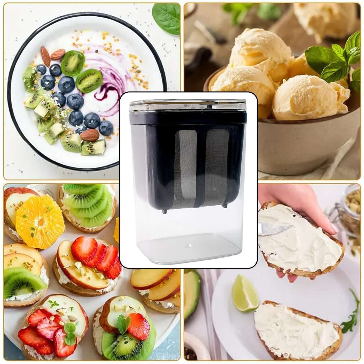 2 In 1 Multifunctional Yogurt Strainer With Storage Container 1100 Ml (1 Set)