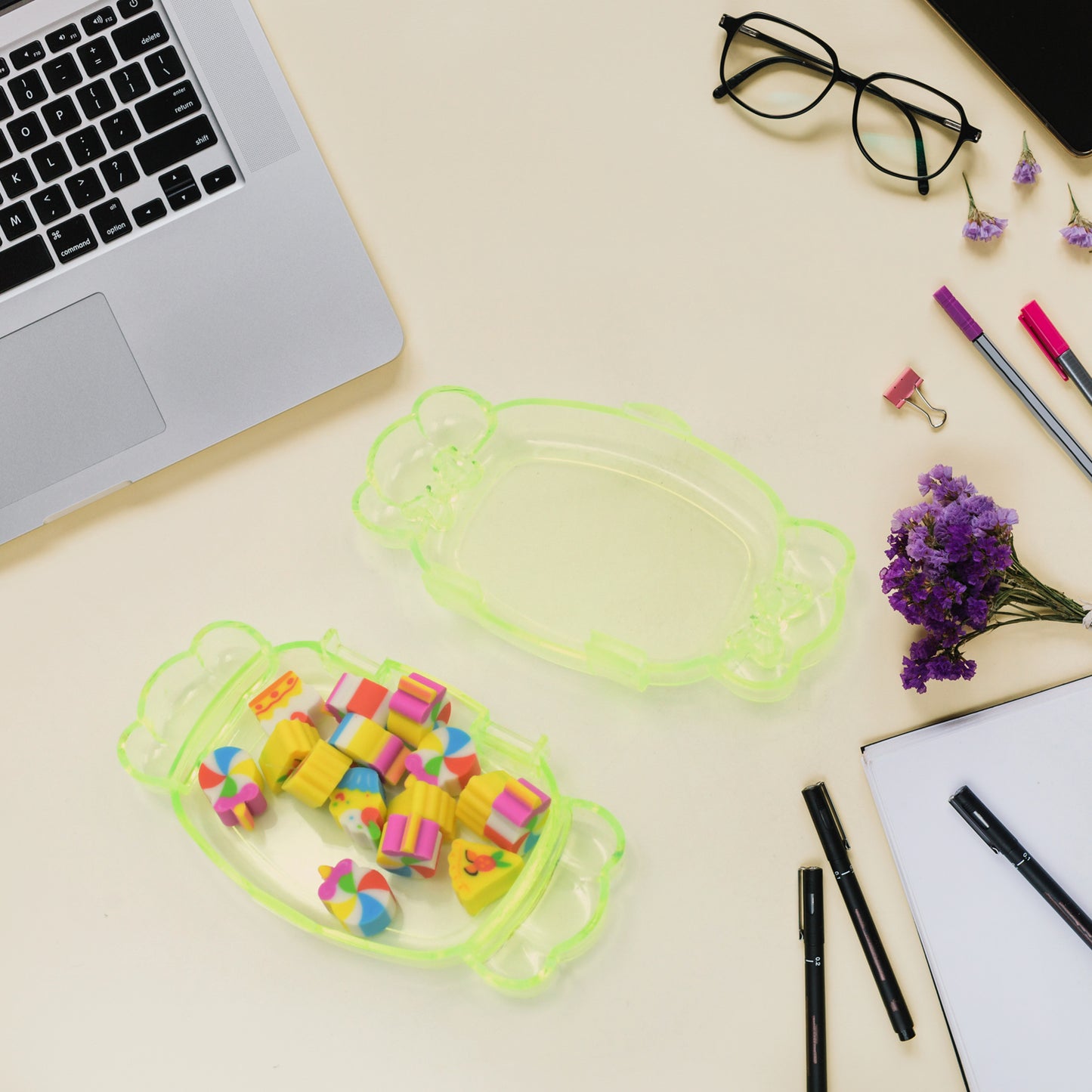 Cute School Eraser Set Cute Eraser Multi Design Rubber Erasers For Pencil Cleaning Stationery School Student Girl Kids (15 Pc In1 Set) - LootFaat