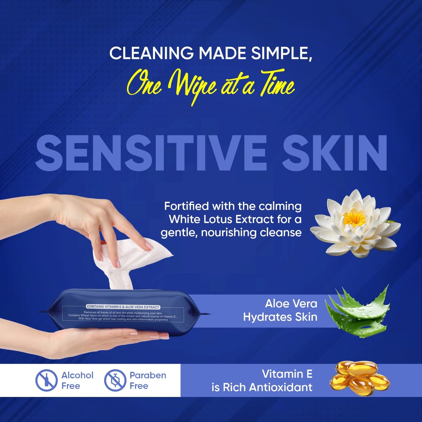 Refreshing Wet Wipes For Face Facial Cleansing Refreshing Skin Hydration Soothing For Skin Ph Balance Alcohol Free Nourishing With Fruit Extract 25 Wipes - LootFaat