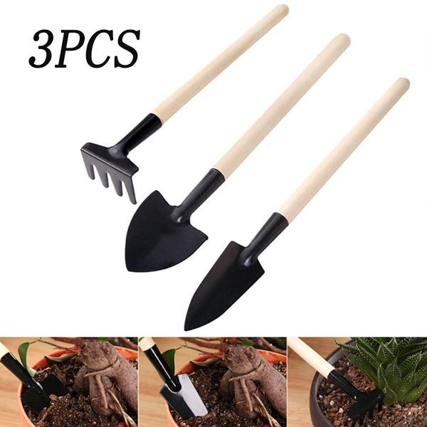 Kids Garden Tools Set Of 3 Pieces (Trowel Shovel Rake) - LootFaat