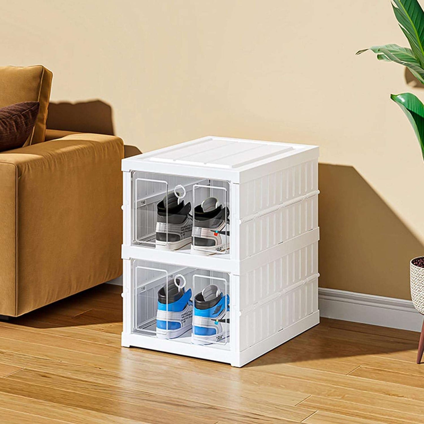 Stackable Multifunctional Storage For Clothes Foldable Drawer Shelf Basket Utility Cart Rack Storage Organizer Cart For Kitchen Pantry Closet Bedroom Bathroom Laundry (2 Layer 1 Pc) - LootFaat