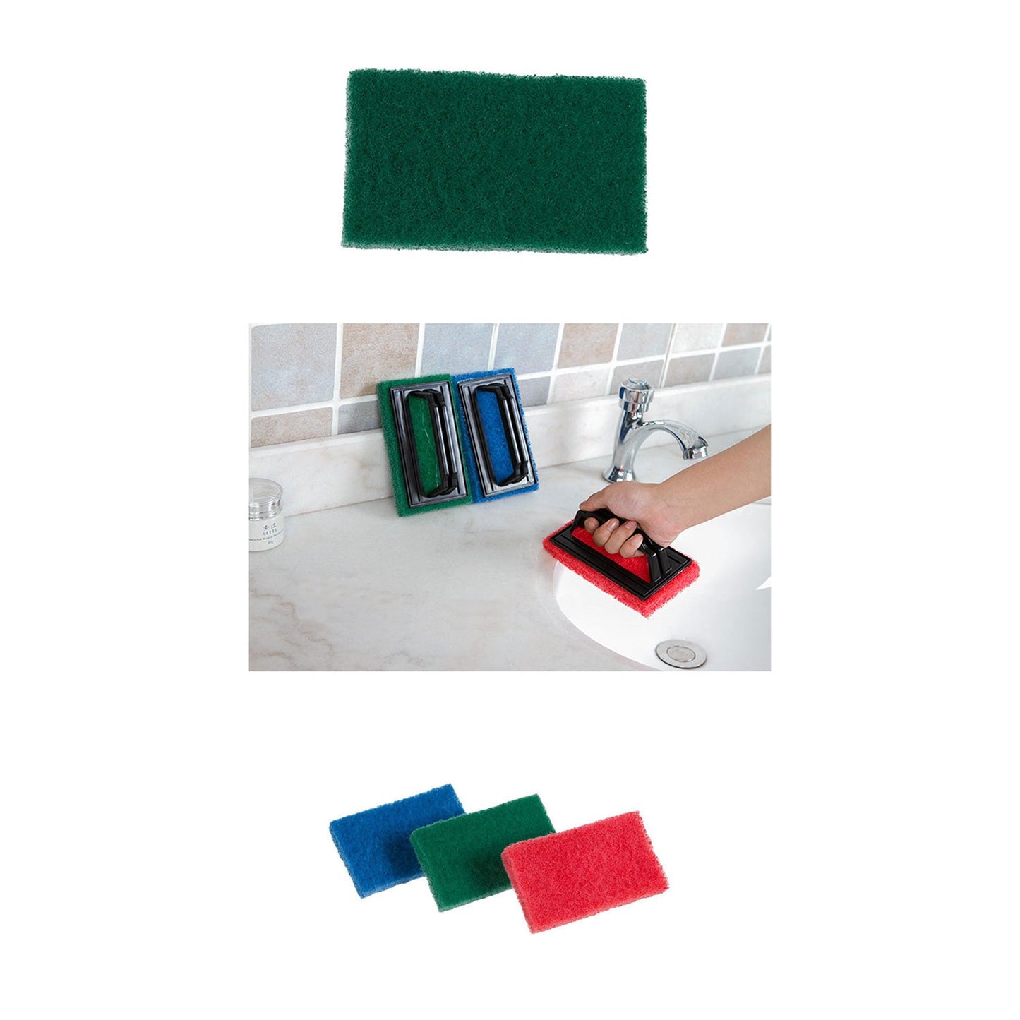 Handle Scrubber Brush Widely Used By All Types Of Peoples For Washing Utensils And Stuffs In All Kinds Of Bathroom And Kitchen Places Etc. - LootFaat