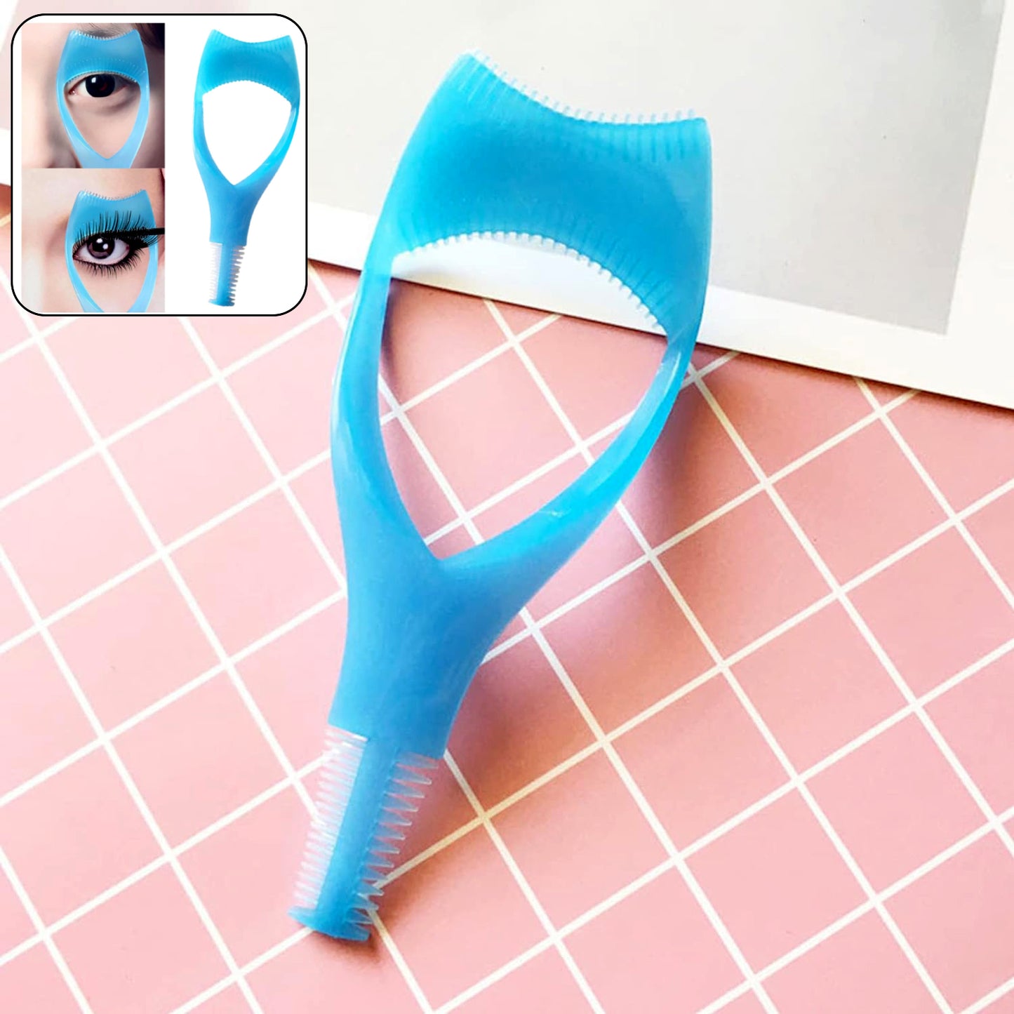 3 In 1 Plastic Makeup Cosmetic Eyelash Tool Lash Mascara Applicator Eyelashes Guide Eyelashes Brush Curler Comb Eye Makeup Tool Female Supply (1 Pc) - LootFaat