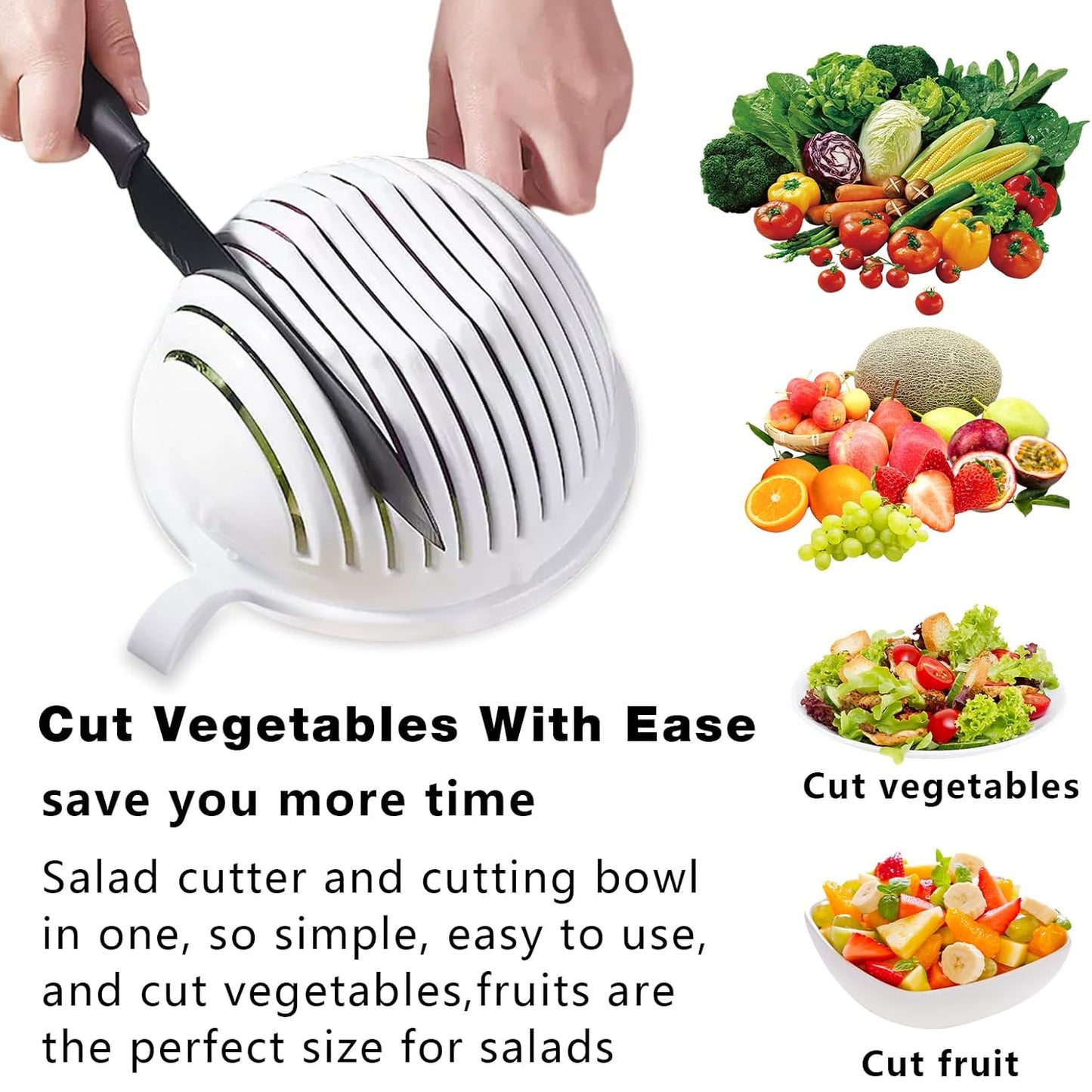 Plastic 60 Seconds Salad Cutter Salad Maker Salad Bow (1 Pc) - LootFaat