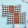 Leather & Cotton Pillow Covers - 19x12 Inch, 2-Piece Set