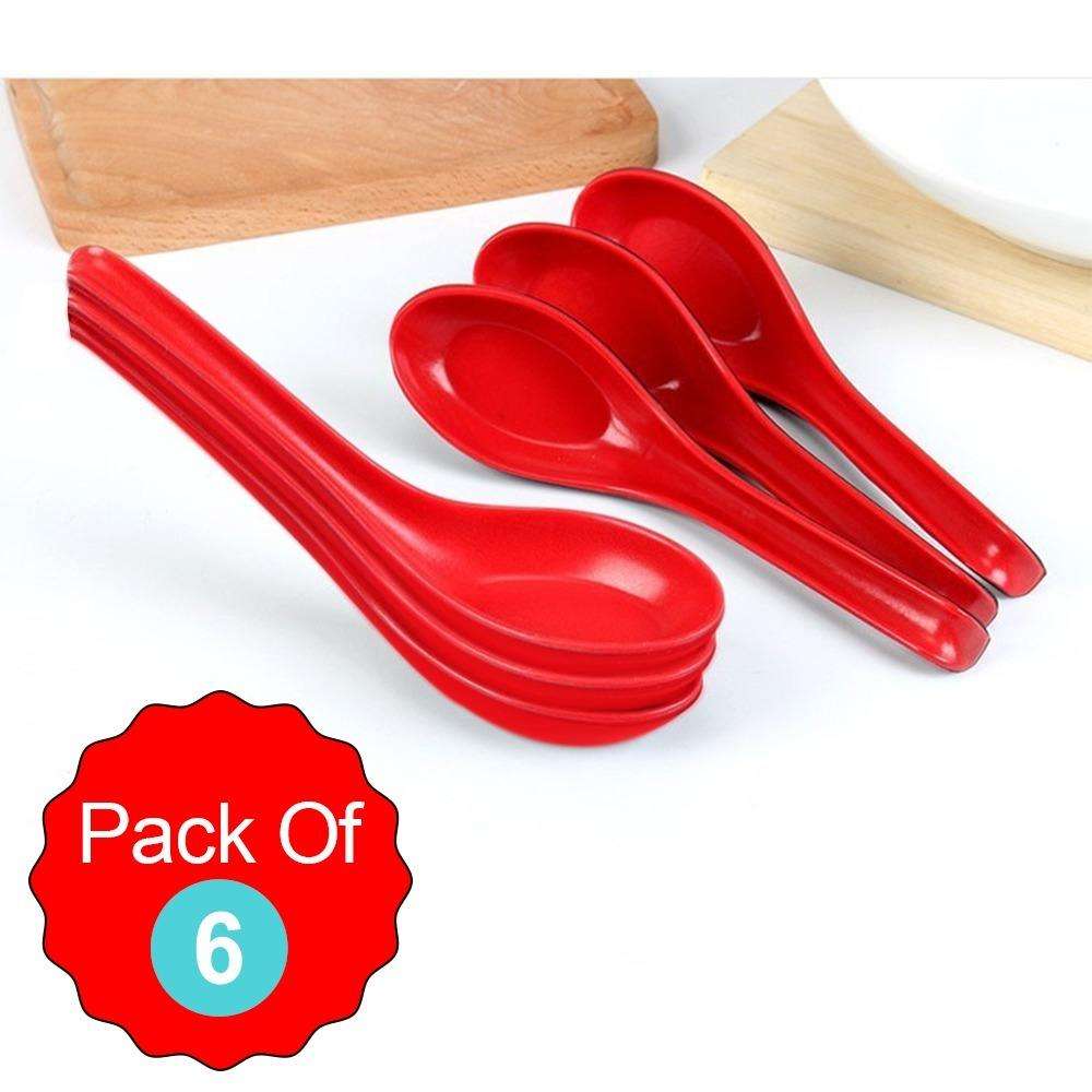 Microwave Safe Unbreakable Colorful Soupdessert Spoons Food Grade Set Of 6 Pcs - LootFaat