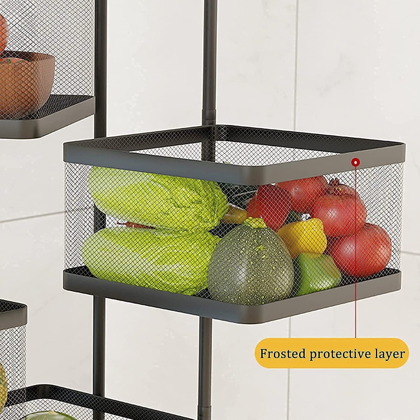 Metal High Qaulity Kitchen Trolley Kitchen Organizer Items And Kitchen Accessories Items For Kitchen Rack Square Design For Fruits Vegetable Onion Storage Kitchen Trolley With Wheels (4 Layer 3 Layer) - LootFaat