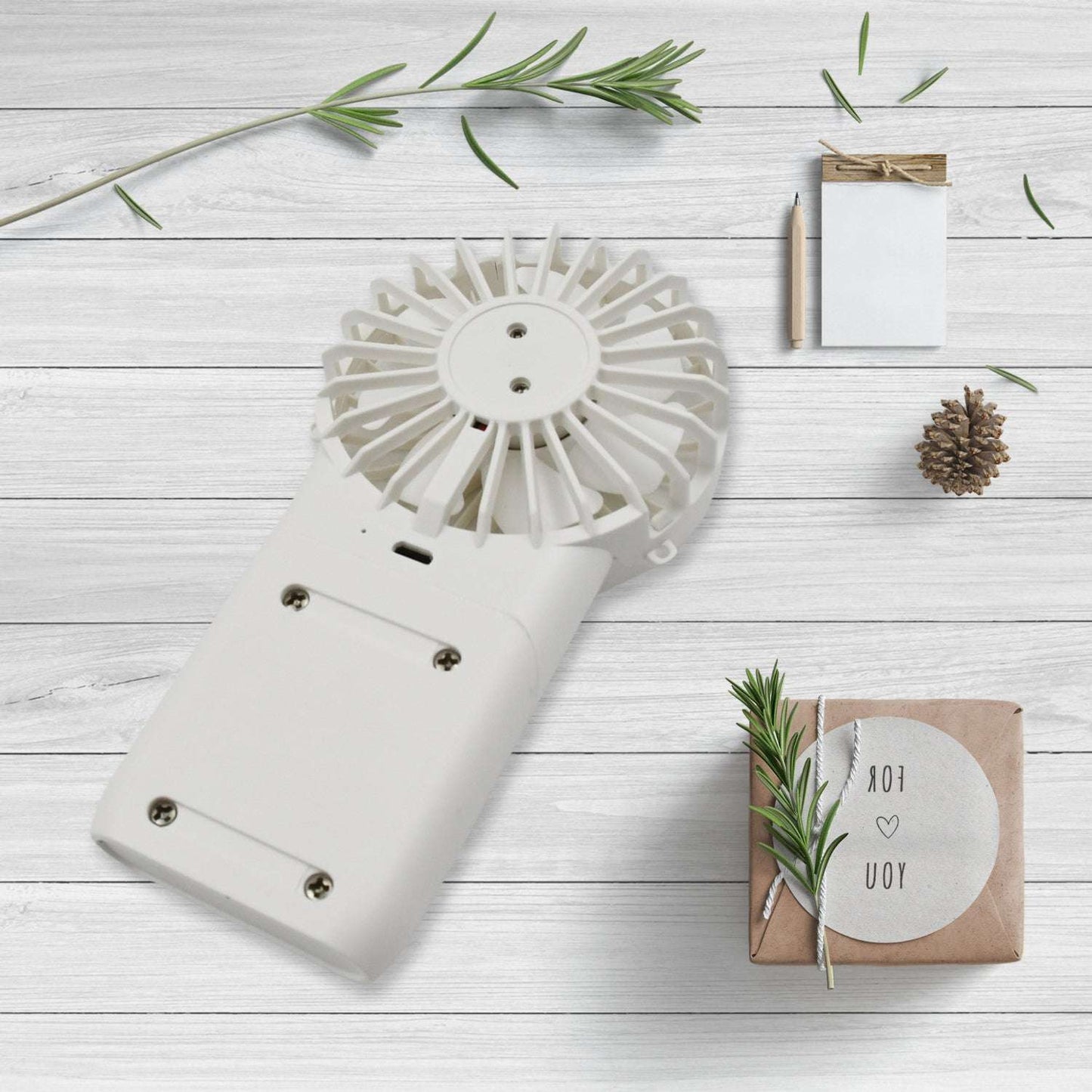 Portable Small Electric Fan Handheld Fan With 3 Modes Usb Rechargeable Mini Student Handheld Class Personal Fan (1 Pc) - LootFaat