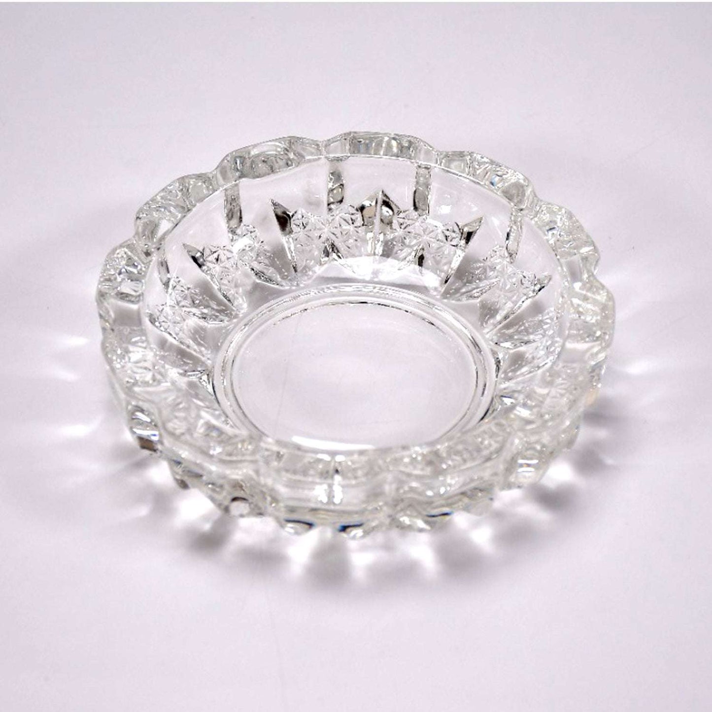 Paricutin Glass Crystal Quality Cigar Cigarette Ashtray Round Tabletop For Home Office Indoor Outdoor Home Decor - LootFaat