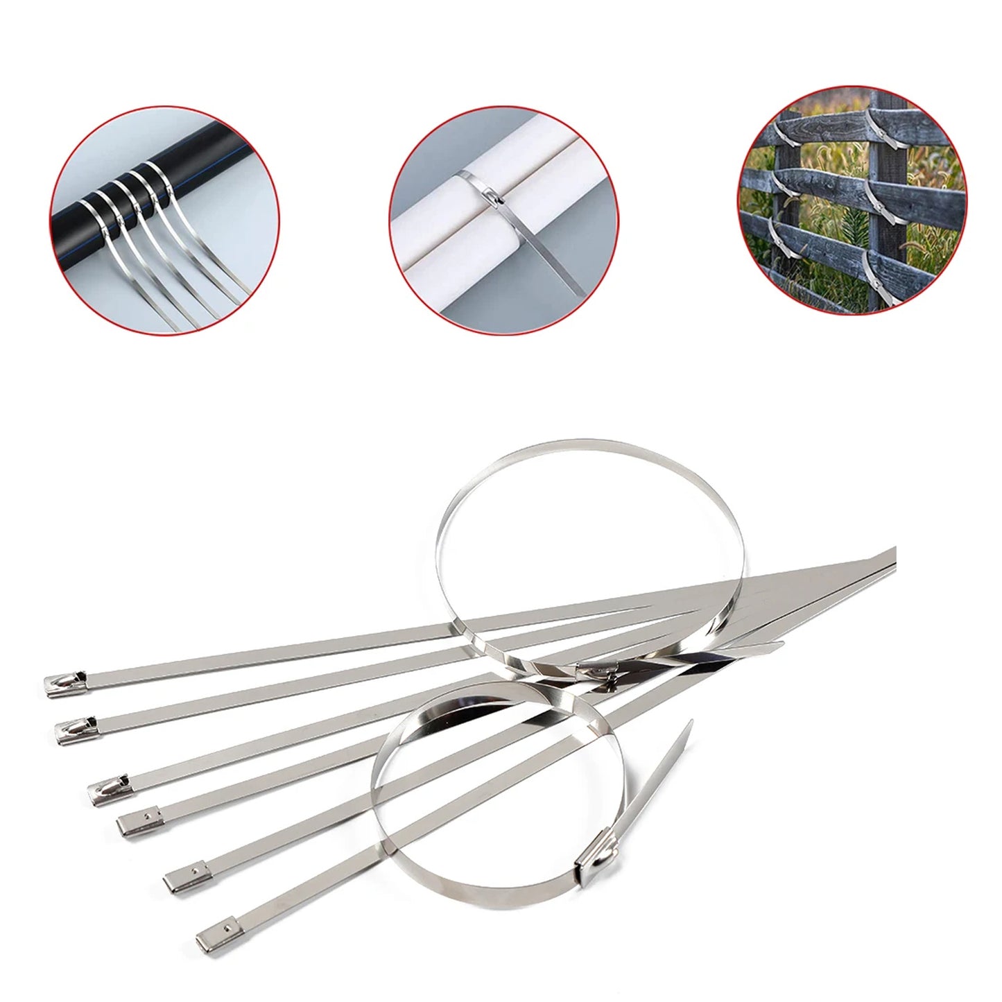 Stainless Steel Cable Tie (4.6x100mm 10 Pcs Set) - LootFaat