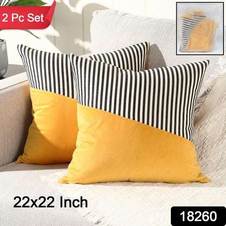 Decorative Pillow Covers Cushion Cases Soft Cotton (22 22 Inch 1 Pair 2 Pc) - LootFaat