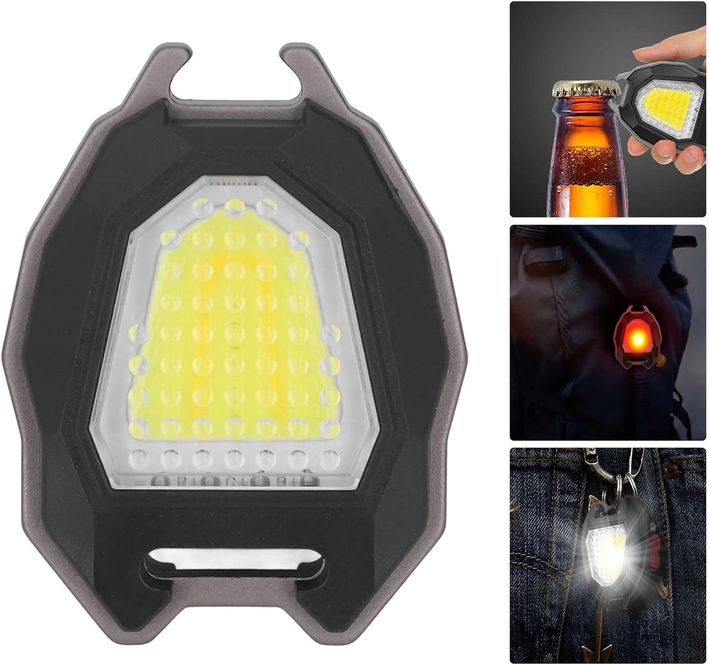 Portable Triangular Shaped Emergency Camping Flashlight With Cigarette Lighter Lumens Rechargeable Waterproof Portable Led Light Camping Keychain 6lighting Modes With Strong Magnet 3 Color Lighting For Travel Camping Walking - LootFaat