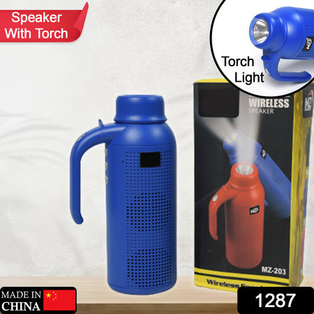 Smart Bluetooth Speaker With Torch Light Wireless Bluetooth Speaker Night Flash Light Speaker - LootFaat