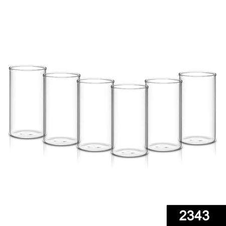 Heavy Unbreakable Stylish Plastic Clear Look Fully Transparent Glasses Set 330ml (6pcs) - LootFaat