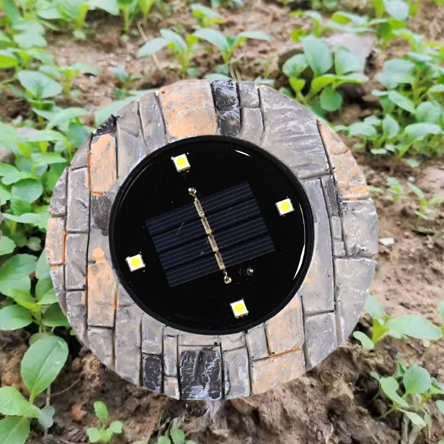 Disk Lights Slate Heavy Duty Outdoor Solar Pathway Lights 4 Led (2 Pc) - LootFaat