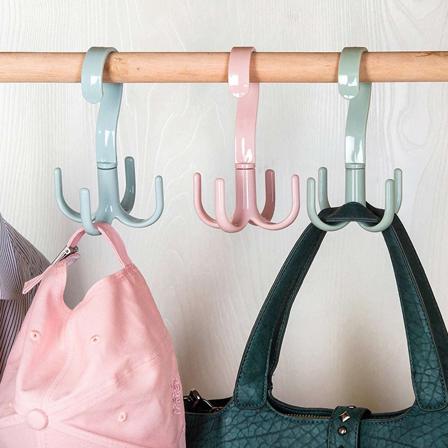 4-claw Multi-function 360 Degree Rotatable Purse Rack Handbag Hanger Hook - LootFaat
