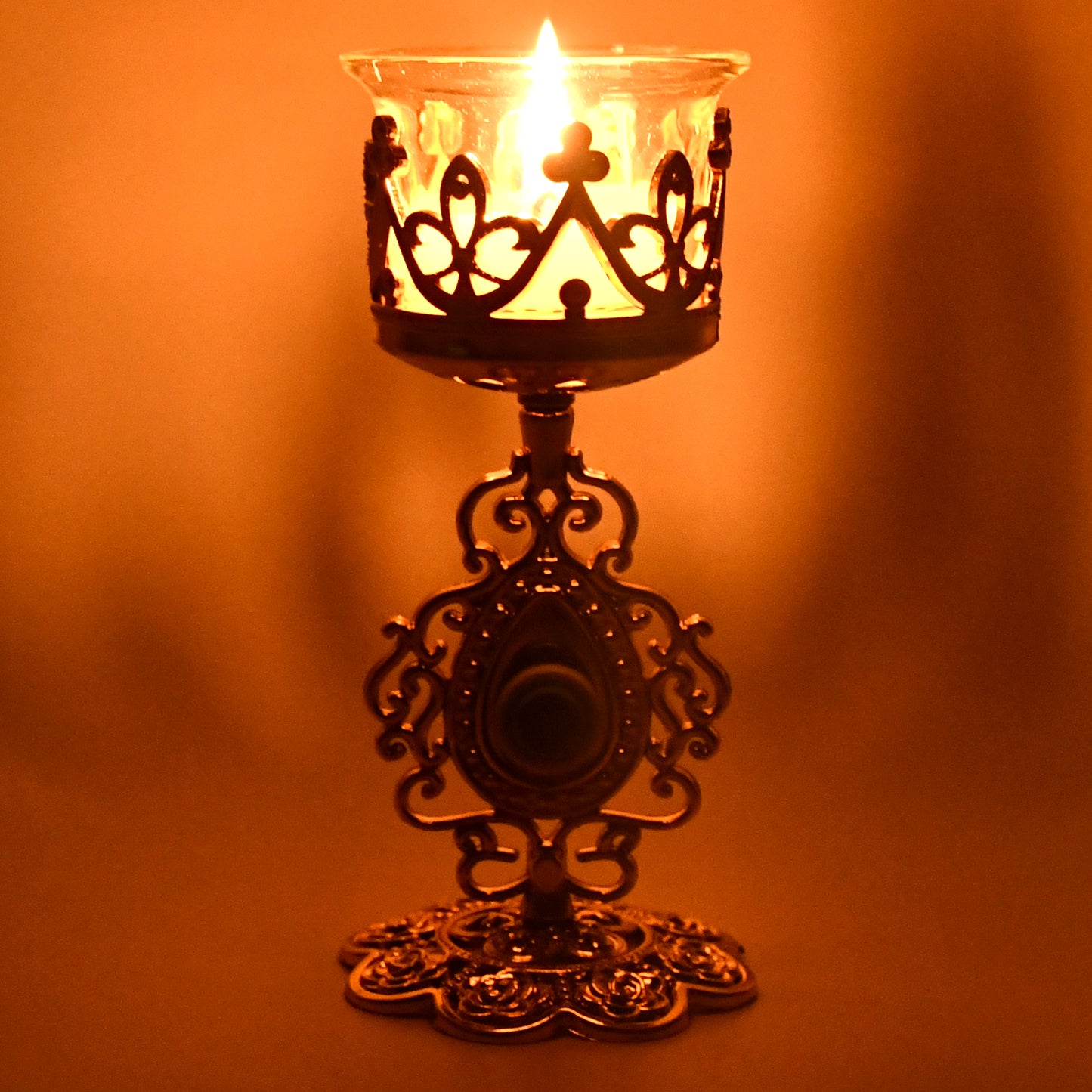Flower Diwali Candle Holder With Plastic Stand (1 Set) - LootFaat