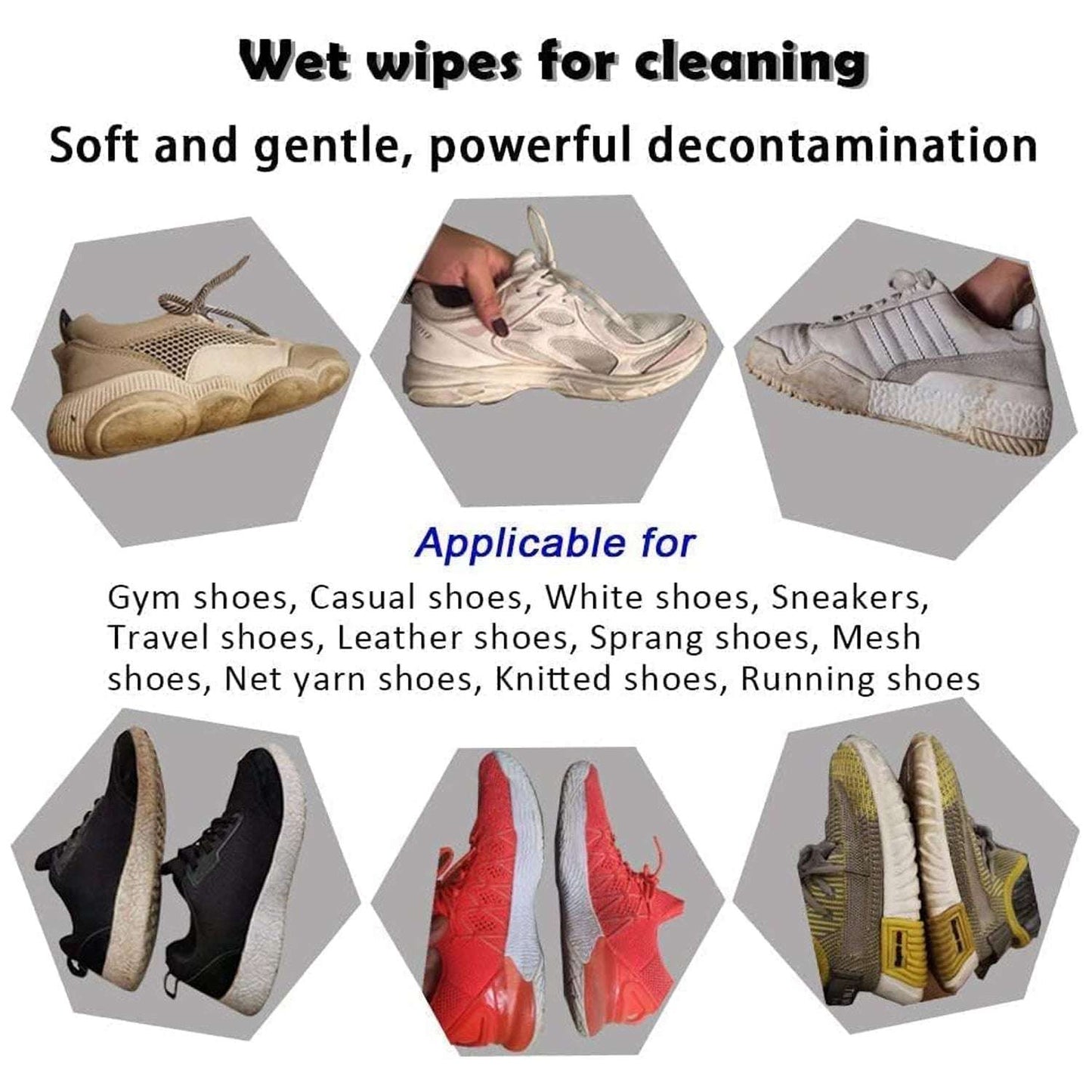Shoe Cleaning Wet Wipes Fast Scrubbing Shoes Cleaning Tissue Sneakers Non-woven Detergent Quick Wipes Disposable Travel Portable Removes Dirt Stains - LootFaat