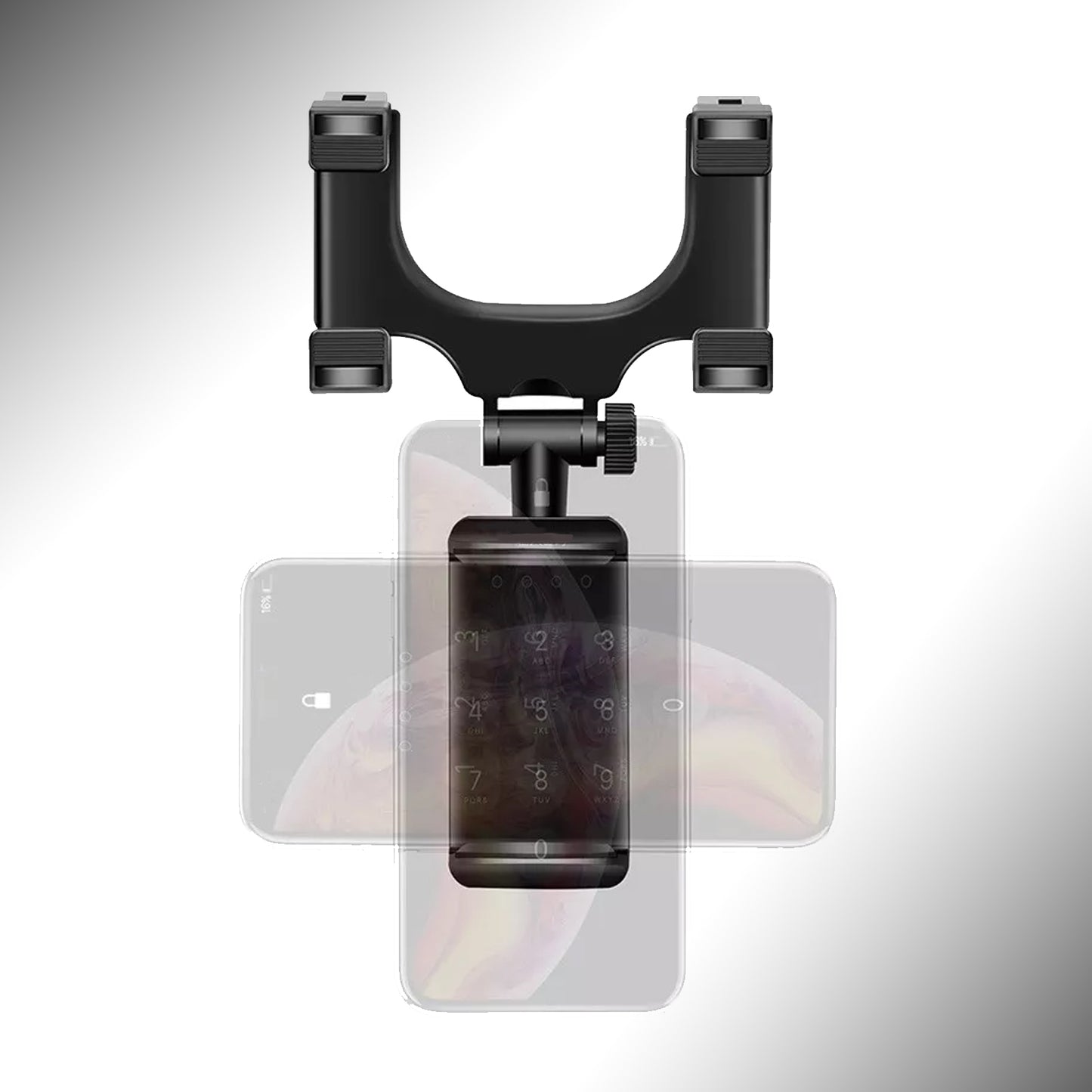 Rear View Mobile Holder Universal Vehicle Rear View Mirror Mobile Phone Mount Stand - LootFaat