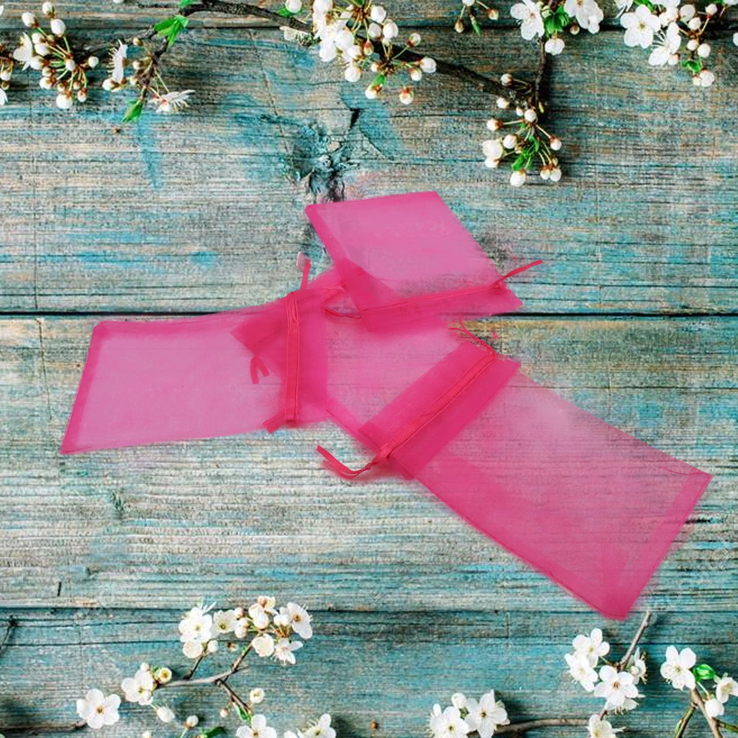 Organza Gift Bags Small Mesh Bags Drawstring Gift Bags Christmas Drawstring Organza Gift Bags Wedding Party Festival Gift Bags (50 Pcs Set) - LootFaat