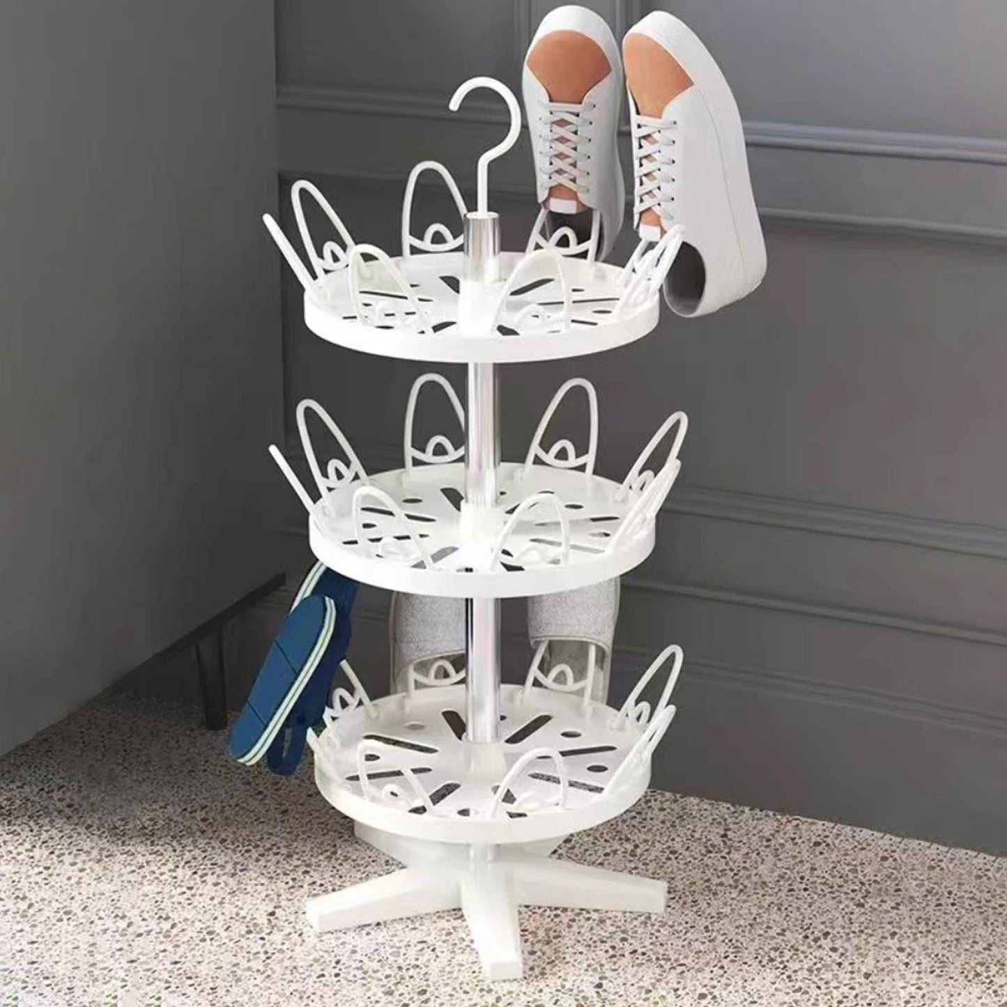 Rotating Shoe Rack 3 Layer 3 Tier Rotating Shoe Rack (1 Pc) - LootFaat