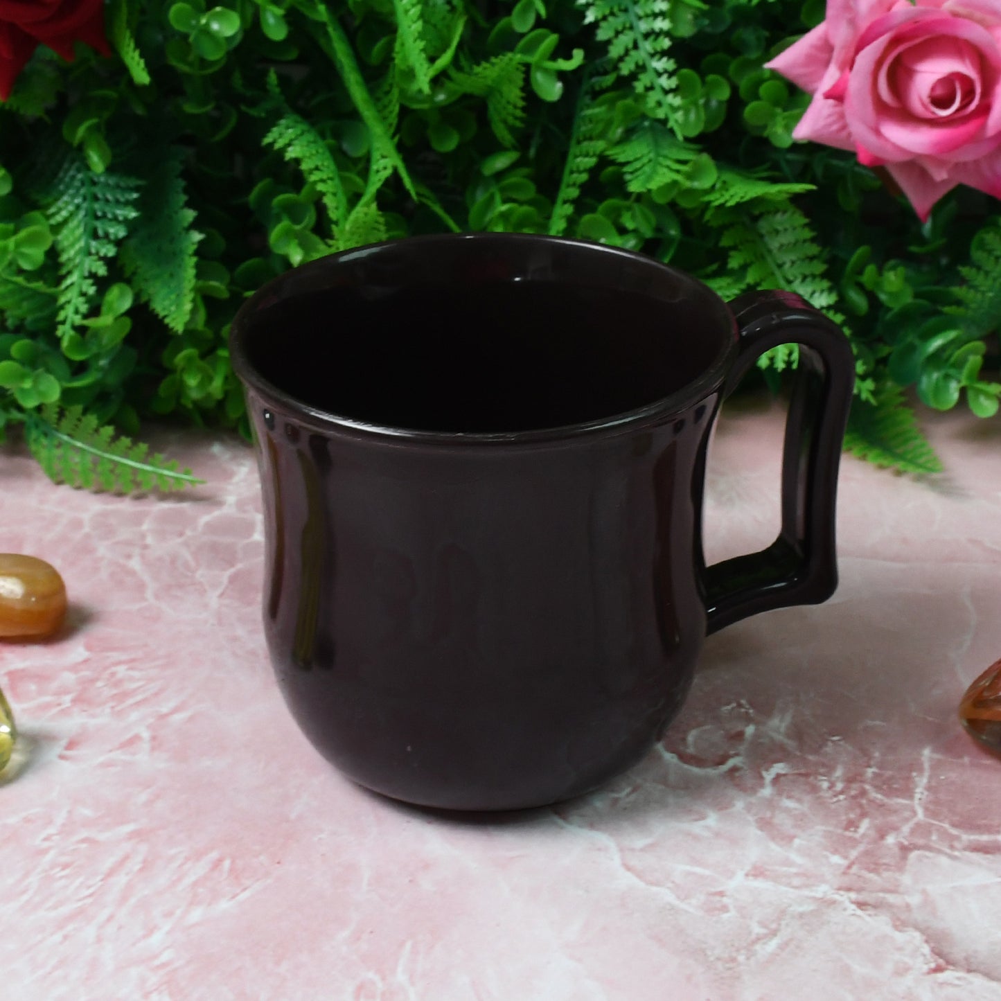 Premium Plastic Coffee Tea Cups Mug With Handle(1 Pc Loose Black) - LootFaat