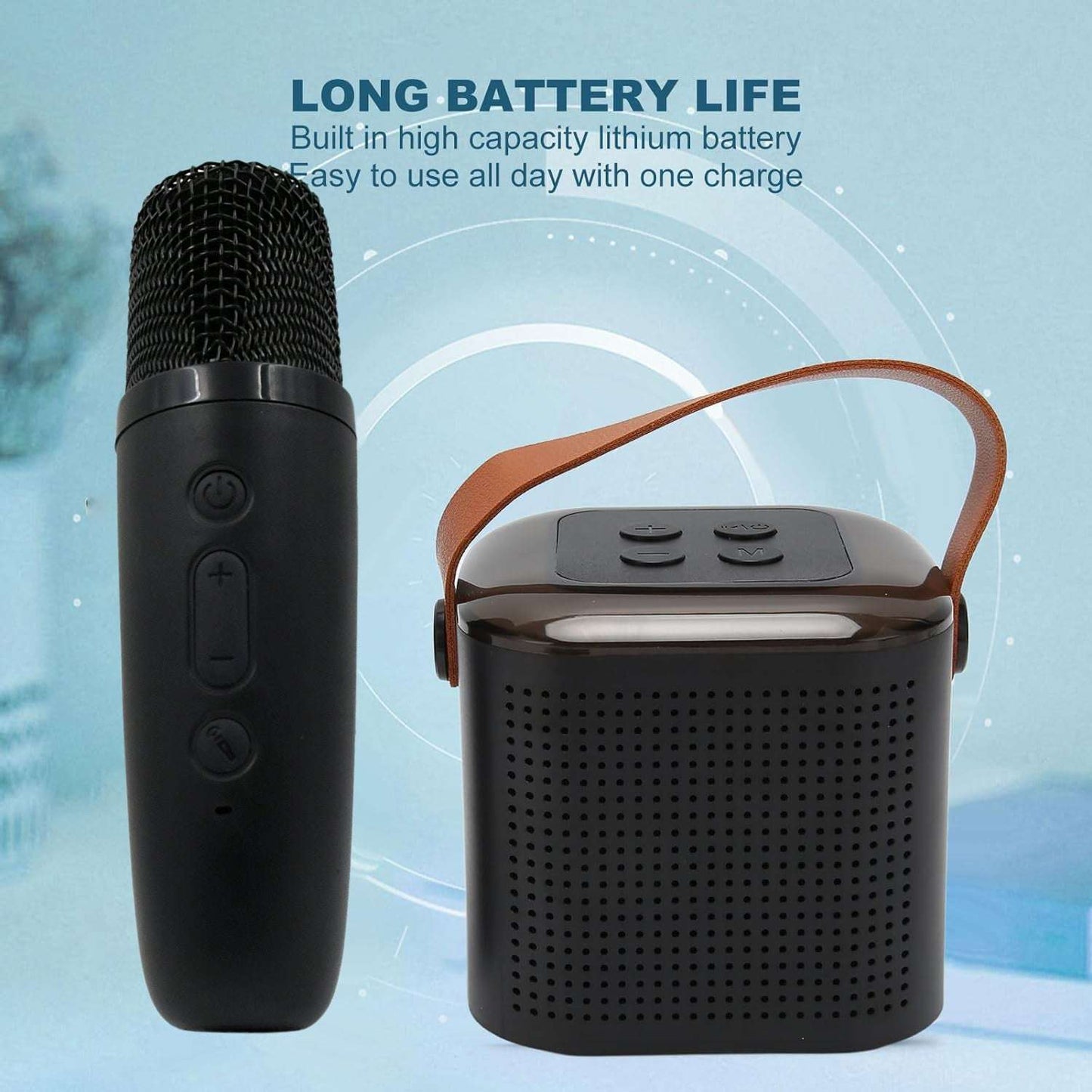 Portable Karaoke Machine with Wireless Microphone & RGB Lights