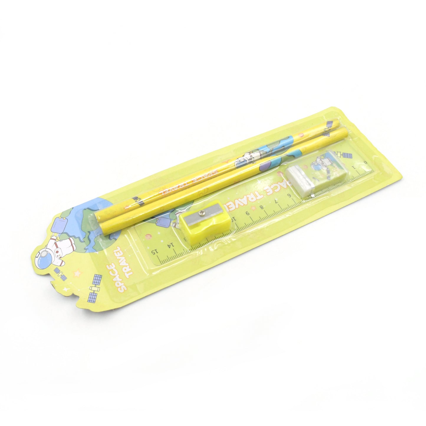 Wooden Pencil Set Stationary Set 5 In 1 Items Educational Item For School Going Kids Stationary Set For Girls Boysstationary For Schoolgift Pack For Girls Kidsbirthday Gift Kids (5 Pc Set - LootFaat