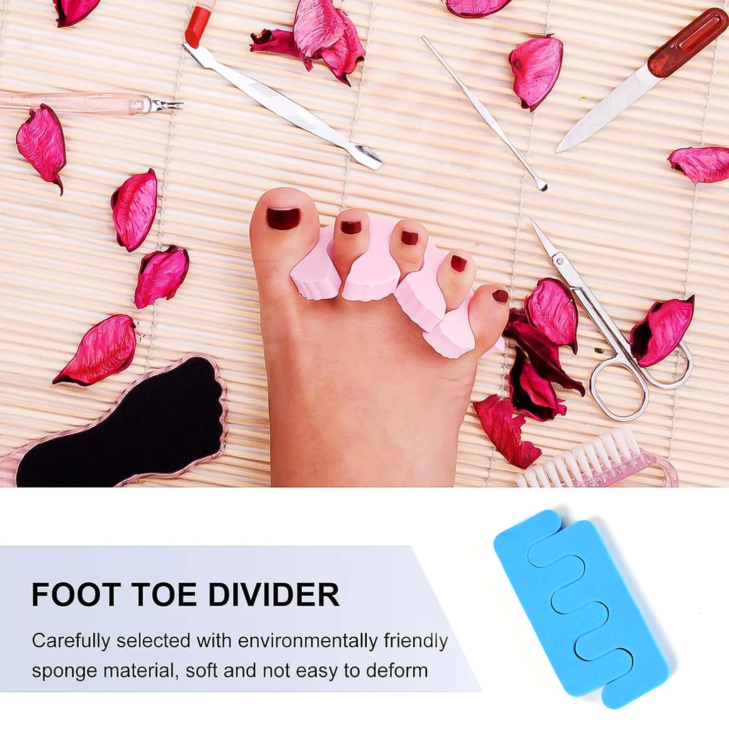 Toe Separators Toe Spacers Sponge Toe Stretcher Pedicures (1 Pair) - LootFaat