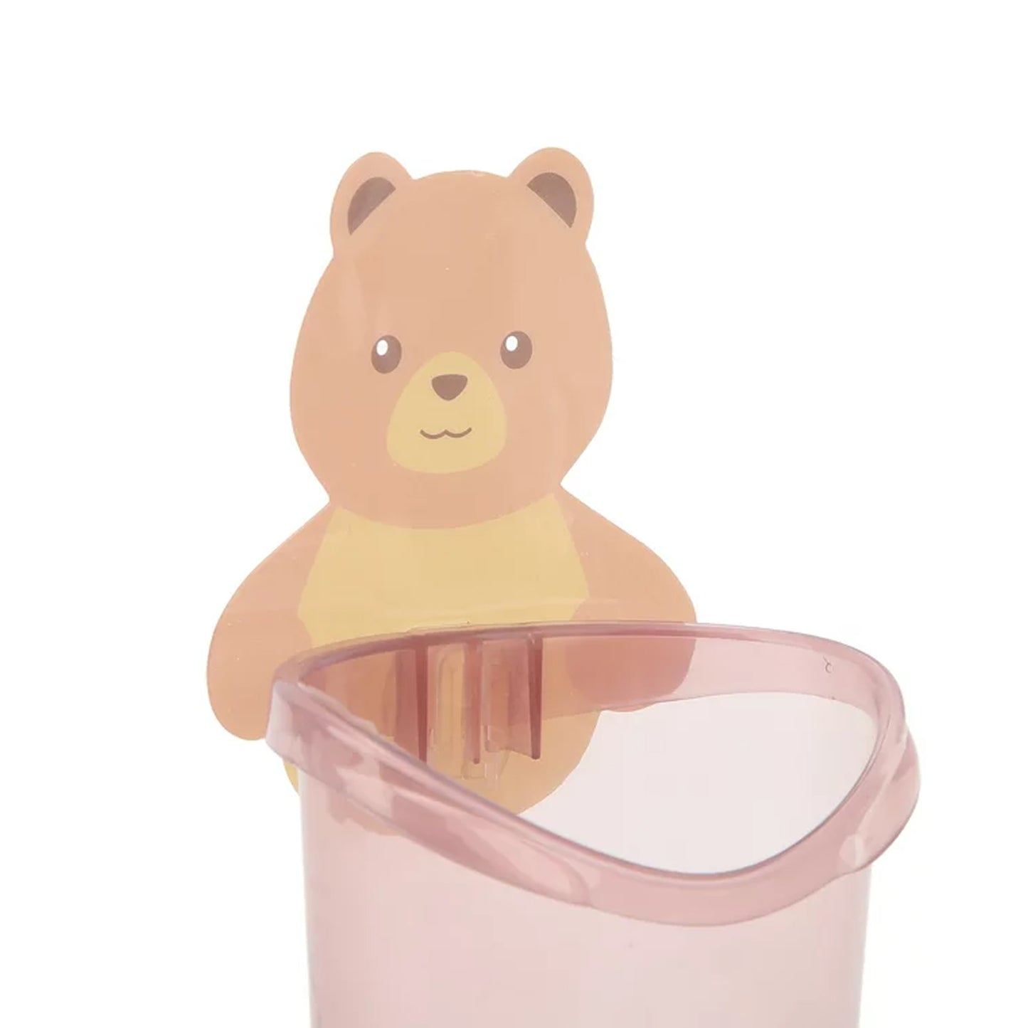 Multipurpose Wall Mount Toothbrush Holder Plastic Stand For Toothpaste Comb Brush Cream Lotion Kids Bathroom Cup Drain Waterproof Self-adhesive Teddy Bear - LootFaat
