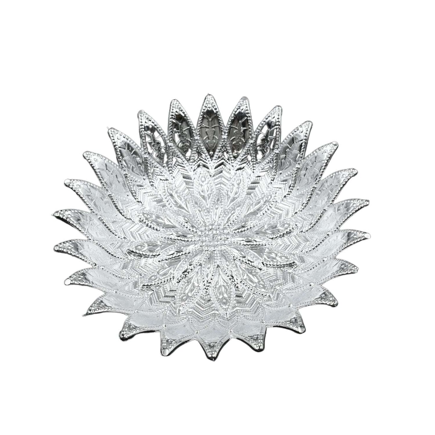 Traditional Design Serving Tray Plastic Silver Finish Serving Tray Multipurpose Tray Decorative Tray Mukhwas Serving Tray (1 Pc ) - LootFaat