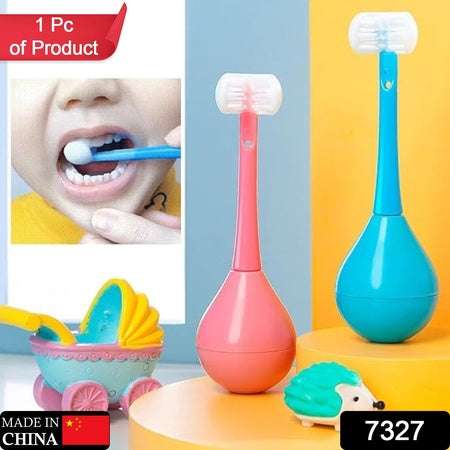 Toddler Toothbrush - Soft Bristle Toothbrush - 3-sided Training Toothbrush With Silicone Head Inverted Cleaning Toothbrush For Aged 2-12 Childrens Cleaning (1 Pc) - LootFaat