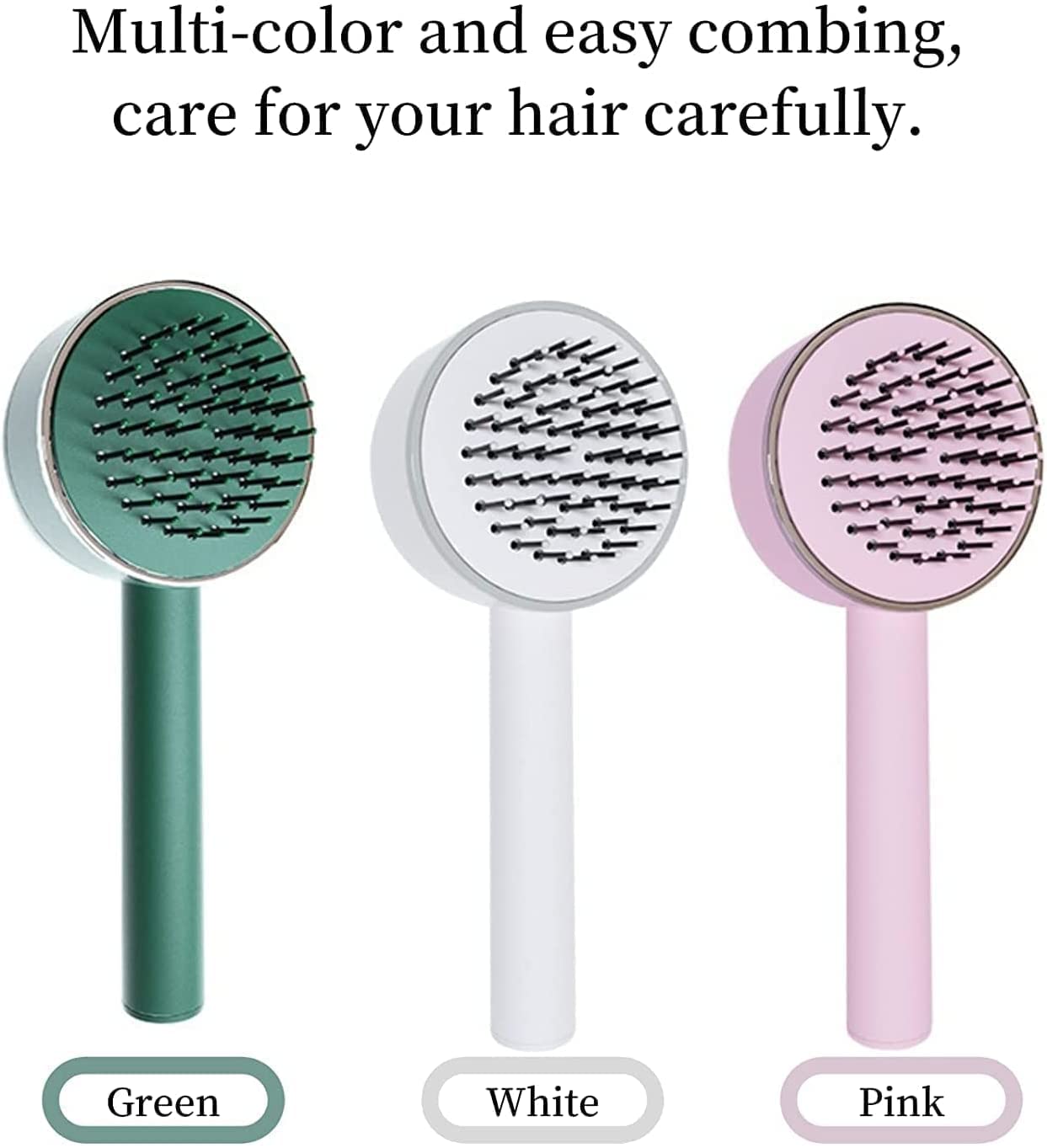 Air Cushion Massage Brush Airbag Massage Comb With Long Handle Self-cleaning Hair Brush Detangling Anti-static For All Hair - LootFaat