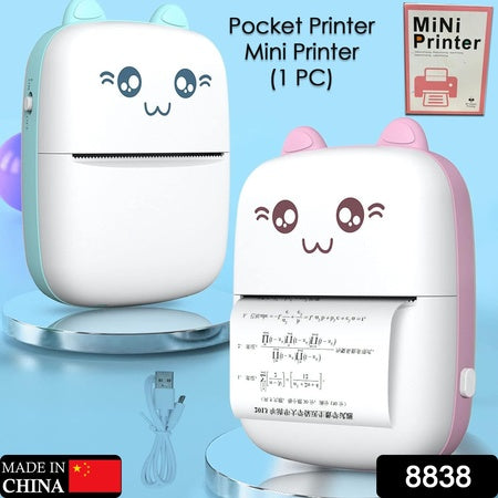 Pocket Mini Printer Mobile Phone Bluetooth Connection Wireless Mini Thermal Printer With Android Or Ios App For Pictures Portable Smart Printercontains 1 Rolls Thermal Paper With Fast Paper Output For Photo Image - LootFaat