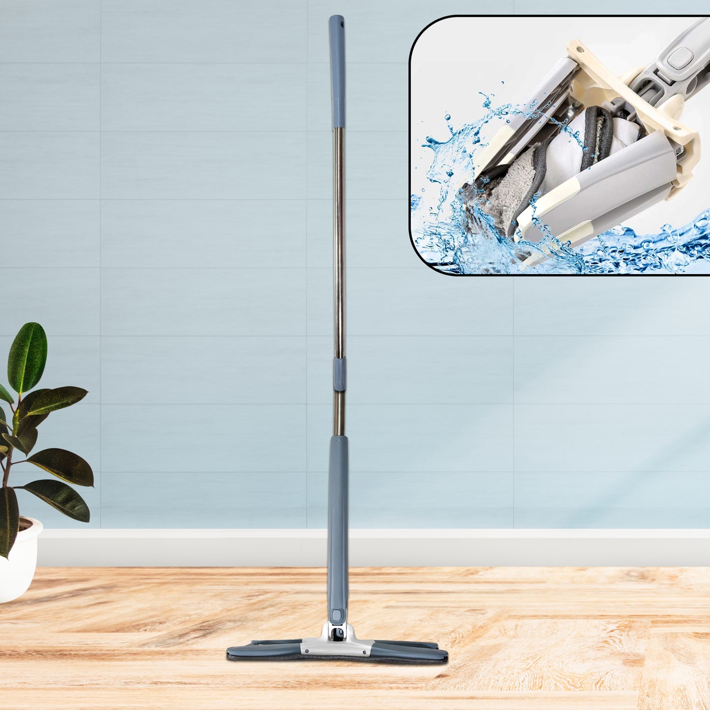 Hands-Free Squeeze Flat Mop - 360° Microfiber Floor Cleaning System