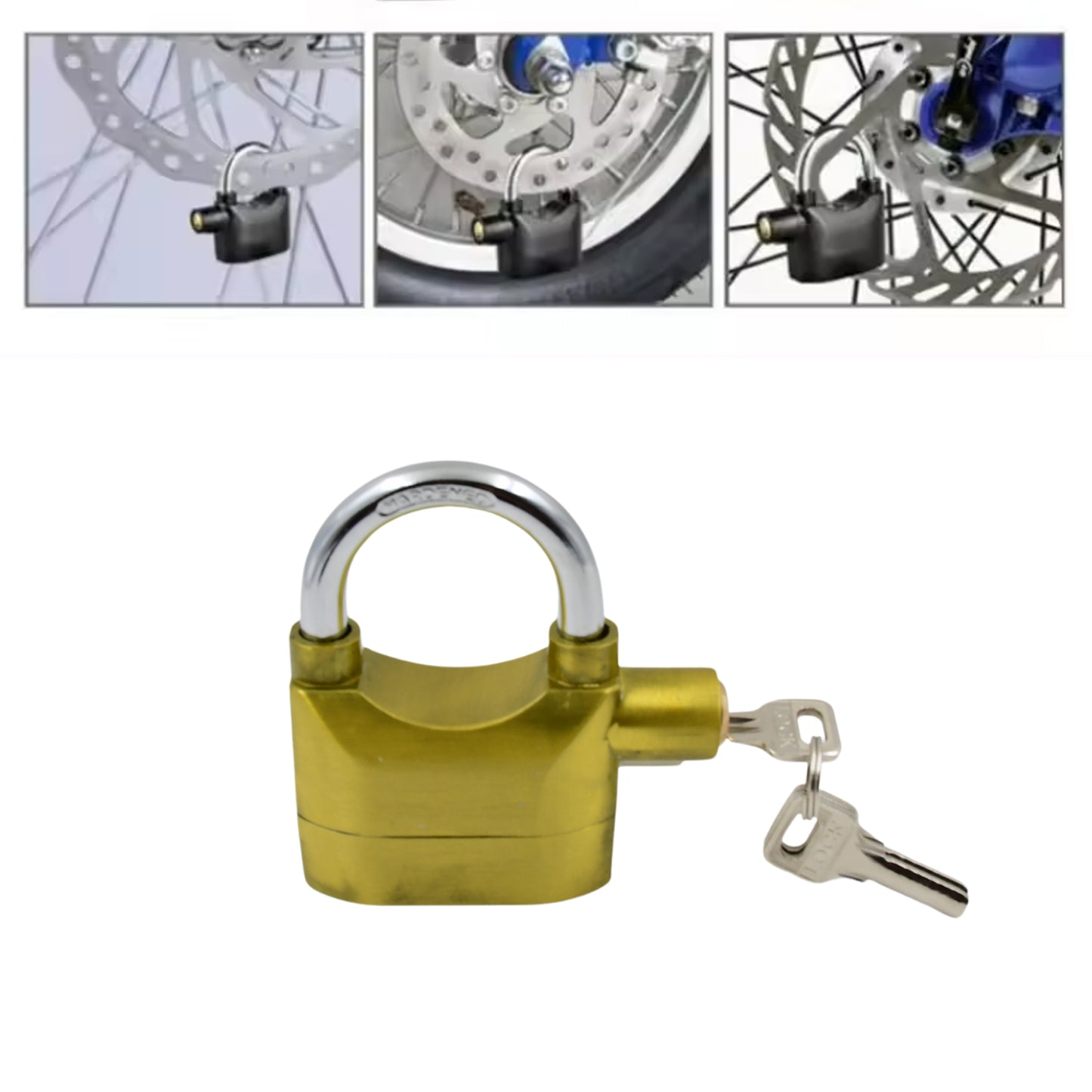 Security Alarm Metallic Lock System With 3 Keys (1 Set Mix Color) - LootFaat