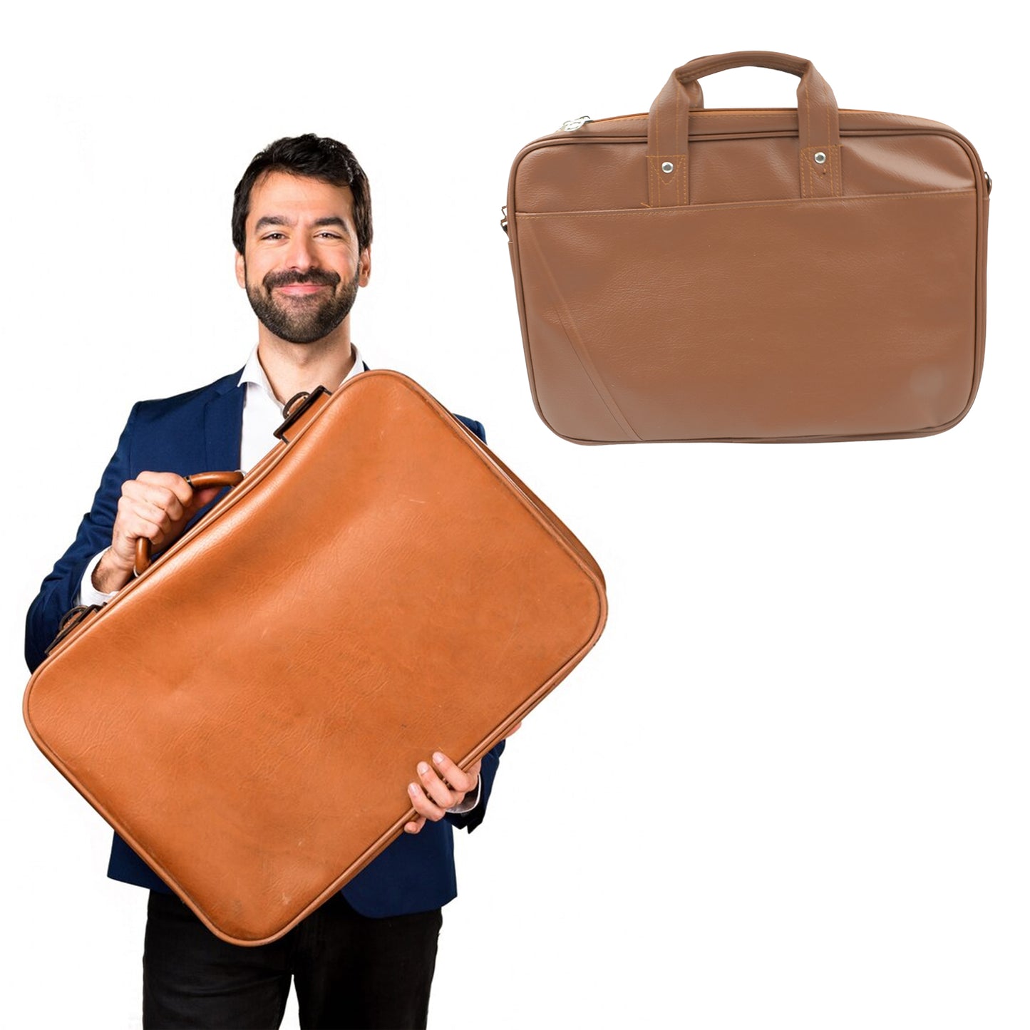 Multipurpose Bag Shoulder Side Bag Office Laptop Faux Leather Executive Formal Laptop Macbook Messenger Office Travel Business Shoulder Hand Sling Bag For Men Women With Multiple Compartments - LootFaat