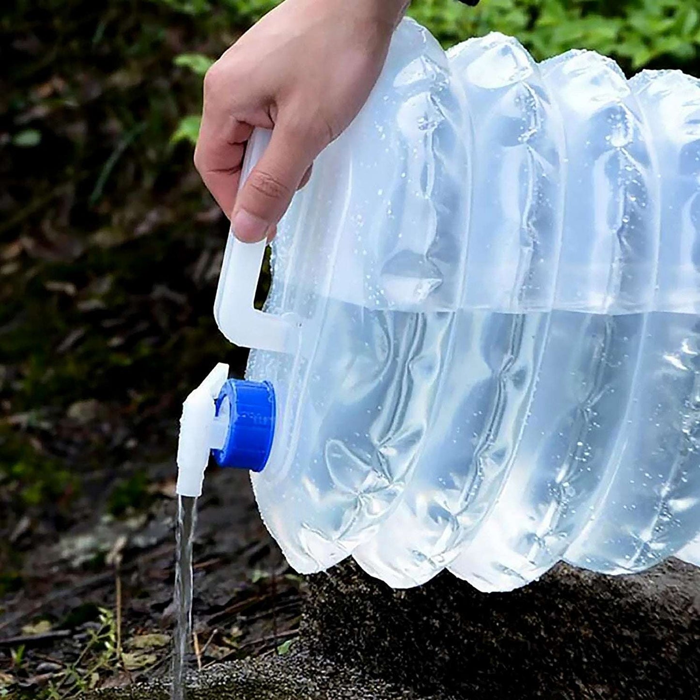 Outdoor Camping Collapsible Portable Water Container With Carry Handle Tap Valve Large Food Grade - LootFaat