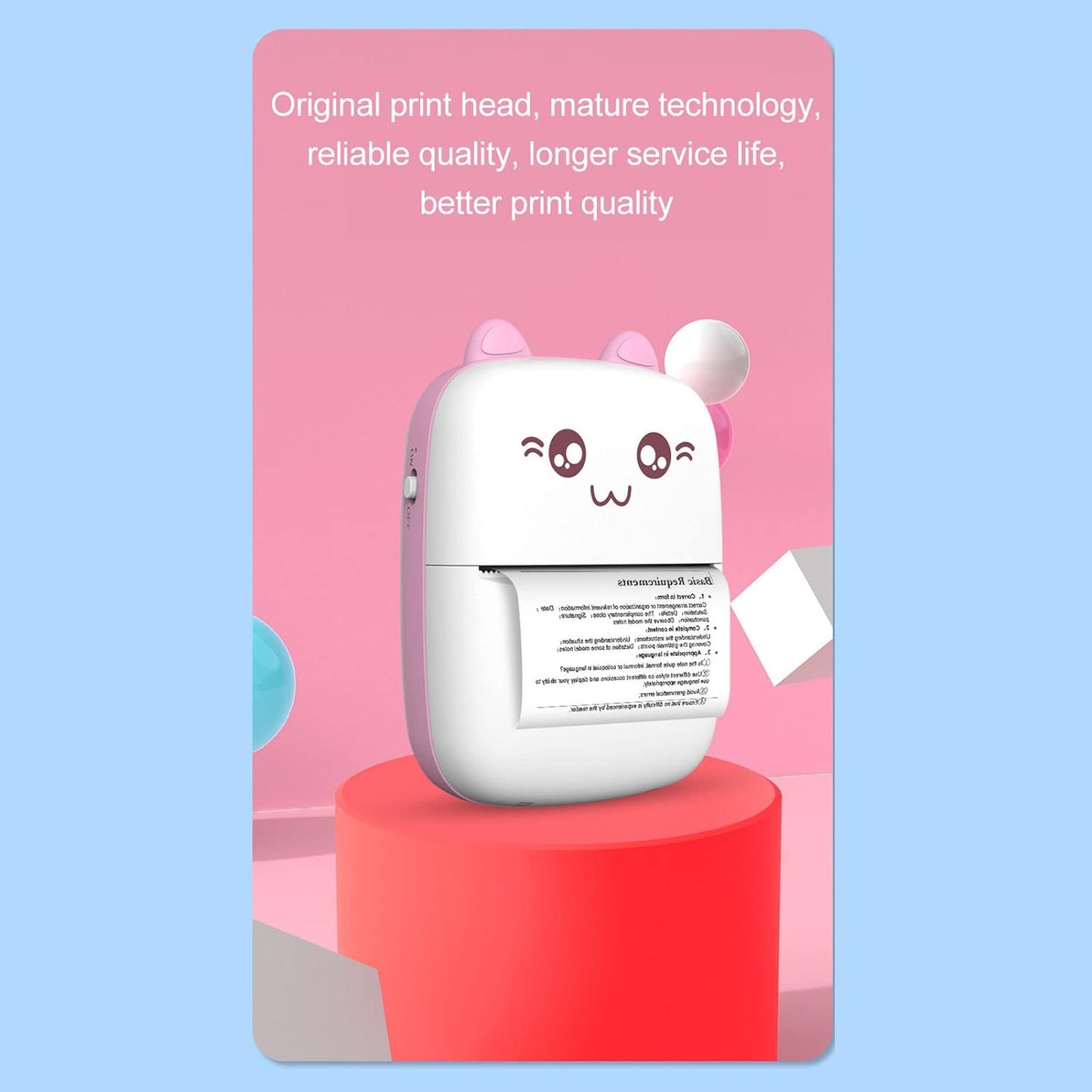 Pocket Mini Printer Mobile Phone Bluetooth Connection Wireless Mini Thermal Printer With Android Or Ios App For Pictures Portable Smart Printercontains 1 Rolls Thermal Paper With Fast Paper Output For Photo Image - LootFaat