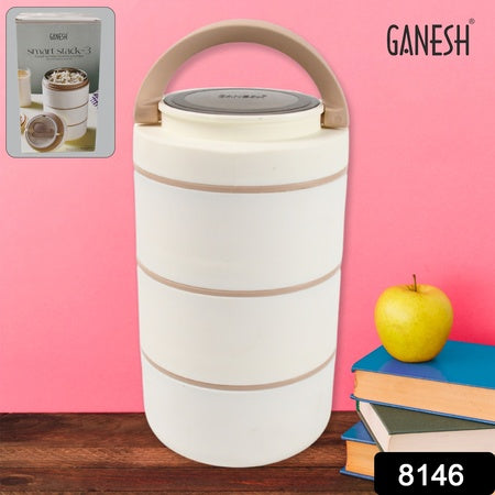 Ganesh Smart Stack 23 Layer Portable Lunch Box Stainless Steel Airtight Leak-proof Lunch Box For Office School Picnic Color May Vary (2 Layer 3 Layer) - LootFaat