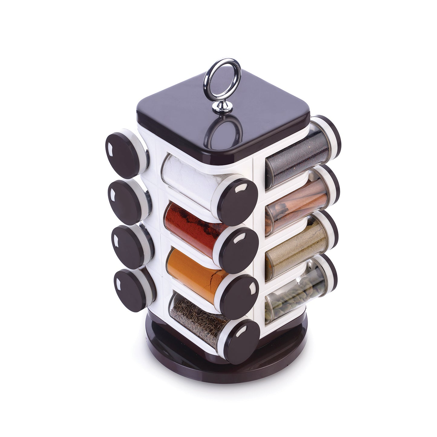 Ganesh Multipurpose Revolving Spice Rack With 16 Pcs Dispenser Each 100 Ml Plastic Spice Abs Material 1 Piece Spice Set 1 Piece Spice Set (Plastic) - LootFaat