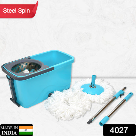Quick Spin Mop Plastic Spin Bucket Floor Cleaning Easy Wheels Big Bucket Floor Cleaning Mop With Bucket - LootFaat
