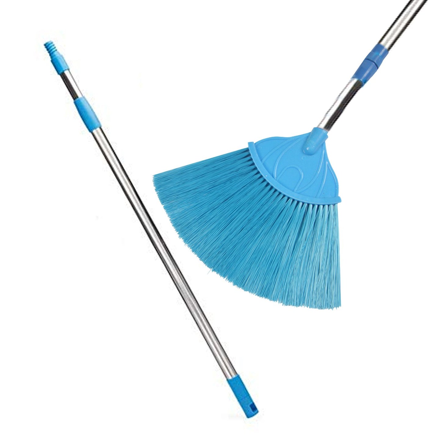 Broom With Long Stainless Steel Rod And Extendable Cobweb Cleaner Stick - LootFaat