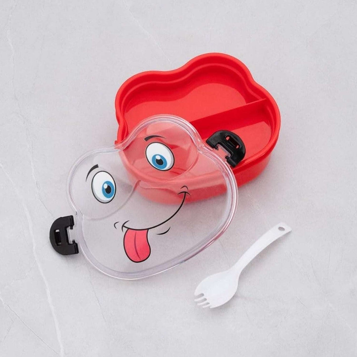 Double Layer Froggy Shape Lunch Box With Spoon (1 Pc Mix Color) - LootFaat