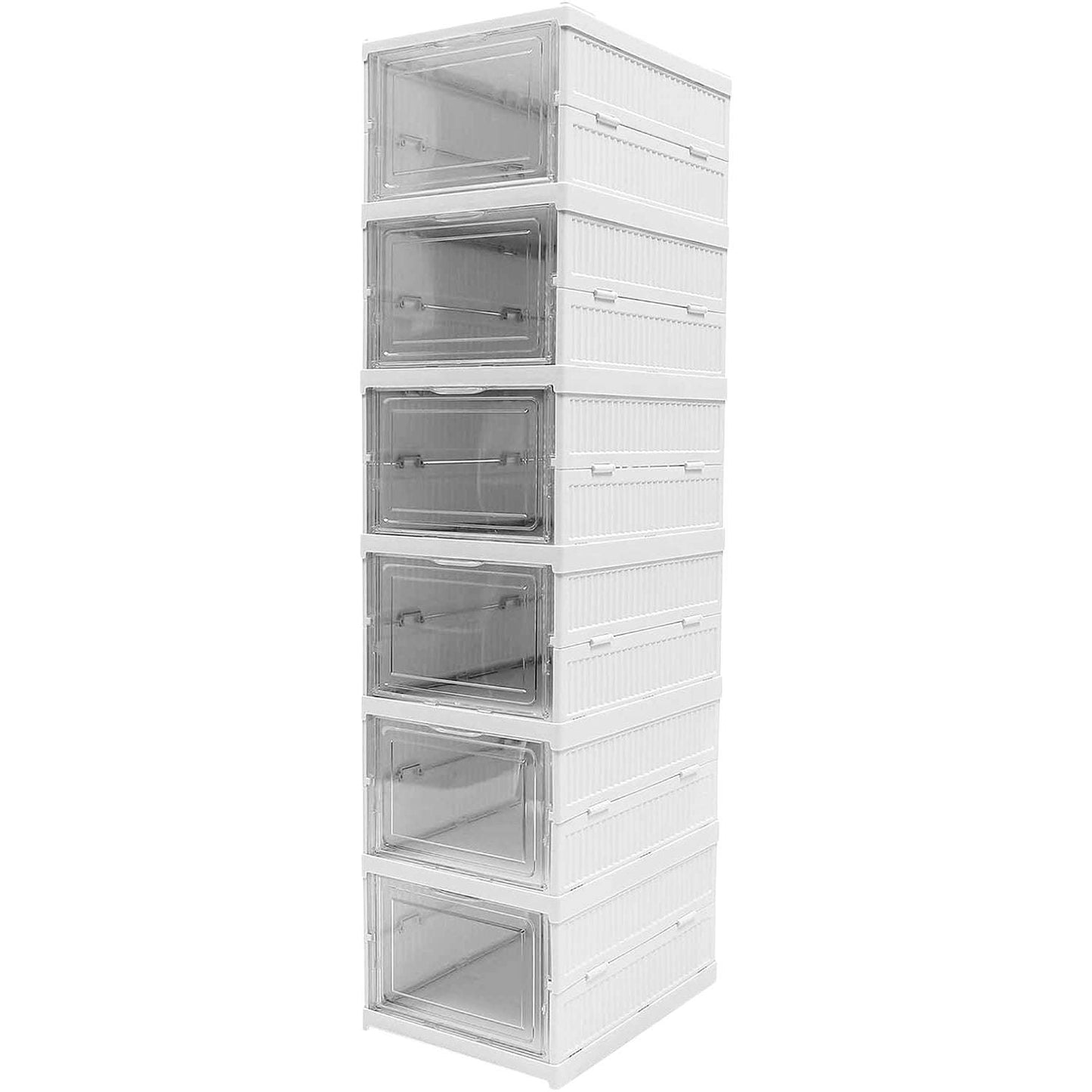 Stackable Multifunctional Storage For Clothes Foldable Drawer Shelf Basket Utility Cart Rack Storage Organizer Cart For Kitchen Pantry Closet Bedroom Bathroom Laundry (6 Layer 1 Pc) - LootFaat