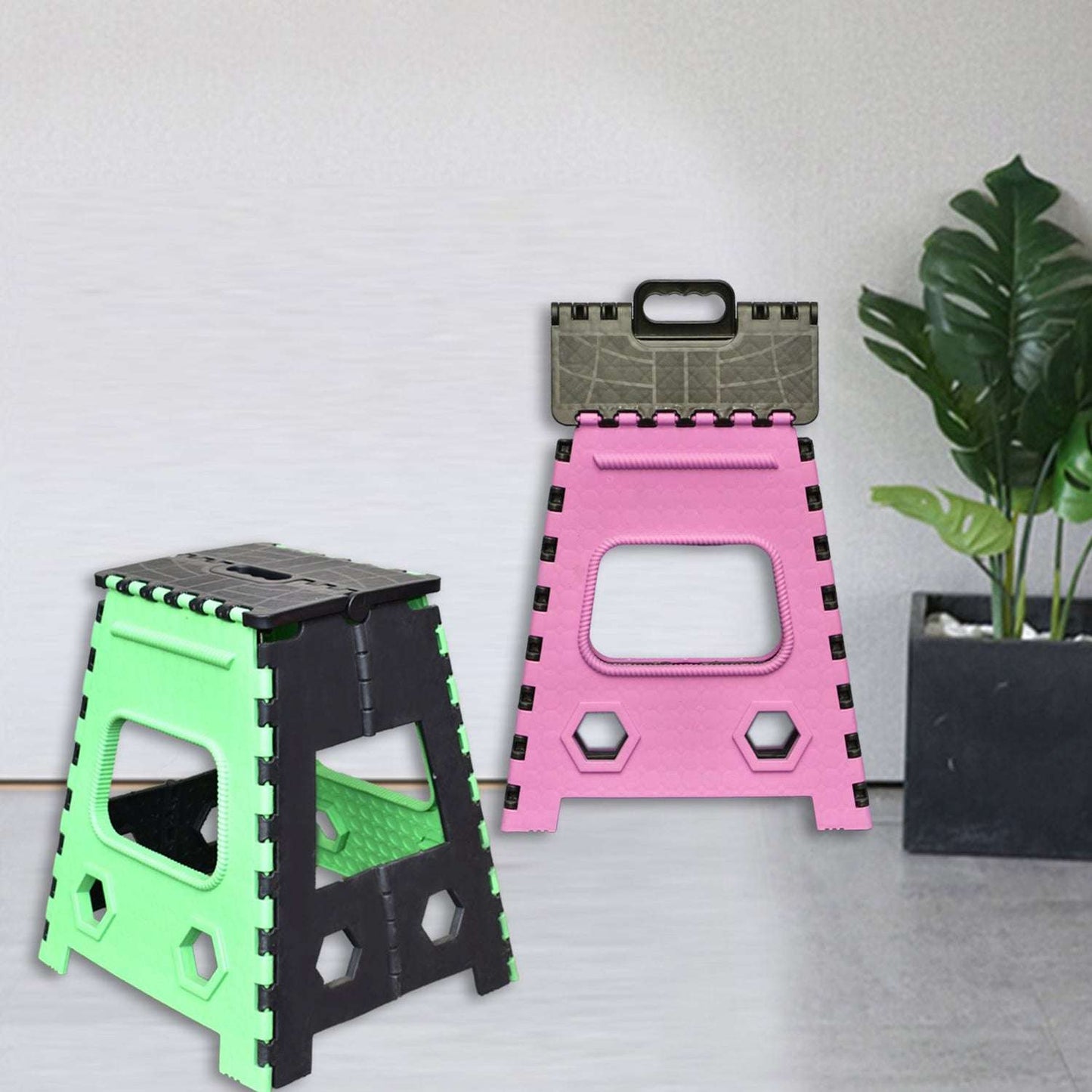 1pc 18inch Folding Stool For Adults And Kids Also For Kitchen Stepping With (Brown Box) - LootFaat
